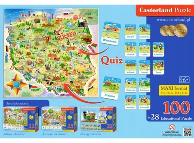 Produktbild von Castorland Maxi Puzzle Lernpuzzle Karte Polens 100 Teile