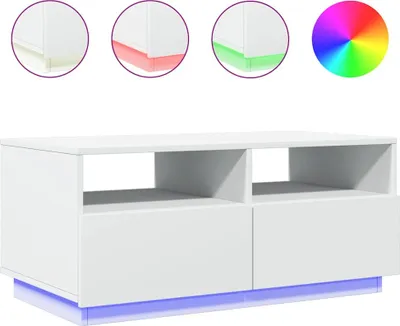 Obrázek produktu pro vidaXL Konferenční stolek s LED světly bílý 90x49x40 cm