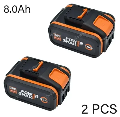 Image de Batterie lithium-ion 20V - Batterie de remplacement WA3553 WA3551 - 8,0 Ah (8000 mAh) - Rechargeable - Lot de 2