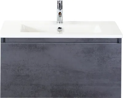 Produktbild von Sanox Badmöbel-Set Frozen BxHxT 81 x 42 x 46 cm Frontfarbe betonanthrazit mit Waschtisch Keramik weiß 75734541