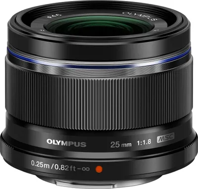 Produktbild von Olympus 25 mm / F 1,8 M,ZUIKO DIGITAL Superweitwinkelobjektiv f?r Micro Four Thirds Systemkameras, F1,8, Autofokus, 46 mm Filterdurchmesser
