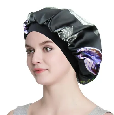 Immagine prodotto di Cuffia da notte in raso per donna, taglia unica, color kaki/marrone