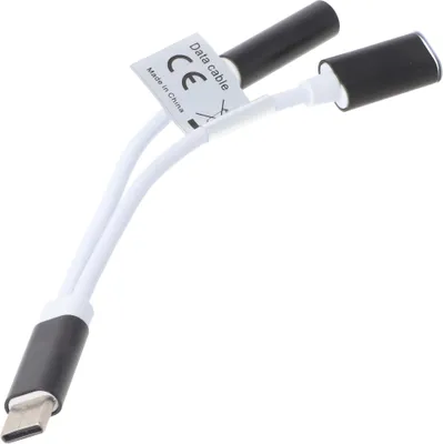 Obrázek produktu pro 2IN1 AUDIO ADAPTÉR USB TYP C USB-C na 3,5MM STEREO - KABEL A NABÍJECÍ KONEKTOR