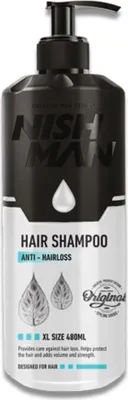 Zdjęcie produktu dla NISHMAN Haarshampoo ? Anti-Haarausfall-Formel 480ml ? Stärkende & Nährende Kopfhautpflege ? Verdickendes Shampoo Für Männer & Frauen ? Reduziert Haarausfall, Fördert Haarwachstum & Stellt Volleres, Ge