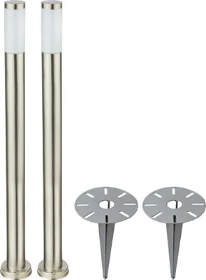 Produktbild von 2er Set LED Edelstahl Stehleuchten, H 110 cm