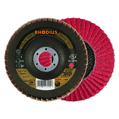 Produktbild von Rhodius 208747 JUMBO SPEED Flap disc Diameter 125 mm Bore diameter 22.23 mm Stainless steel 1 pc(s)