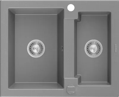 Zdjęcie produktu dla Mexen Carlos zlewozmywak granitowy 1,5-komorowy 582 x 475 mm, szary, syfon chrom - 6518581500-71