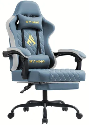 Obrázek produktu pro Herní židle - Židle pro hráče - Kancelářská židle - Židle pro počítač - Pracovní židle - Ergonomický design - Nastavitelná opěrka nohou