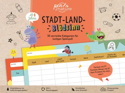 Produktbild von Stadt-Land-Blödsinn. Bunter Spiele-Block für Kinder ab 8 Jahren