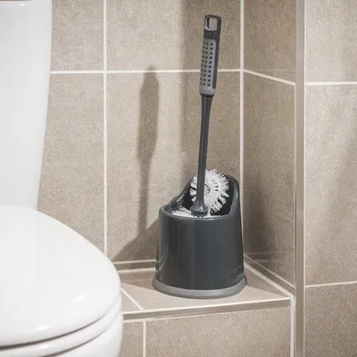 Zdjęcie produktu dla Półka na mydło z uchwytem – styl nowoczesny – antypoślizgowa – metalowy uchwyt – 17 x 14 x 43 cm