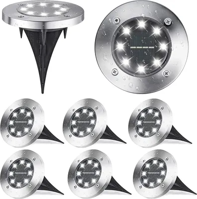 Produktbild von Tianpeng 8x LED Solarlampe Bodeneinbaustrahler Solar Bodenleuchte Bodenlampe Außen 8Leds,Kaltweiß
