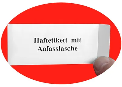 Produktbild von Haftetiketten mit Anfasslasche 100 x 40 mm - 2000 Stück