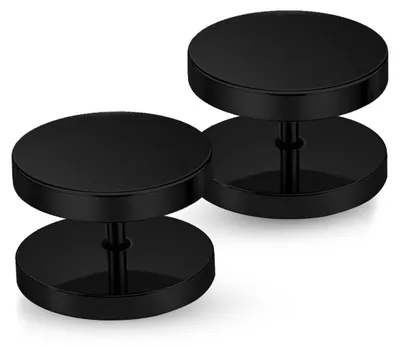 Produktbild von Ohrstecker mit Schraubverschluss Edelstahl 316L Schwarz 4–16mm Fake Plug Tunnel - 14 mm
