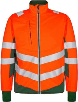 Produktbild von F. Engel Safety Softshelljacke, Orange/Grün, Gr. L