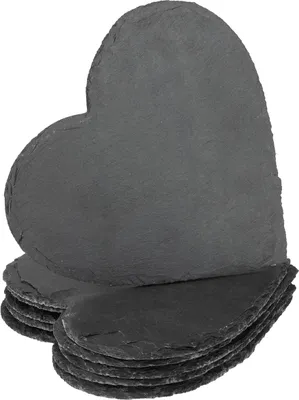 Produktbild von Herzförmige Schieferdeko für Hochzeit, Tischdeko und kreative Ideen, 5 Stück