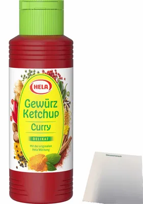 Produktbild von Hela Curry Gewürz Ketchup delikat (300ml Flasche) + usy Block
