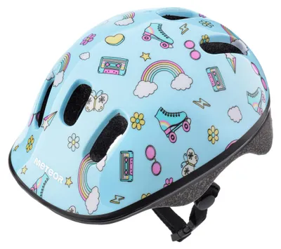 Immagine prodotto di Meteor - Casco da bicicletta per bambini Rainbow - PP5839 (48 cm - 52 cm) (blu)
