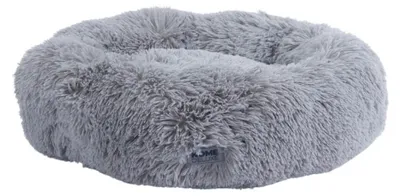 Produktbild von HOME DELUXE - Haustierbett MUFFIN - Maße: 120 x 120 x 17 cm, Farbe: Grau, inkl. Tierdecke, Baumwollfüllung, waschbarer Bezug, Rutsch- & Wasserfest I Hundebett Hundekissen Bett für Katzen