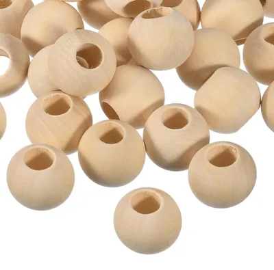Produktbild von Holzperlen - 30 Stück, 25 mm Durchmesser, 10 mm Lochgröße - Unbehandelt, rund für DIY Basteln und Schmuckherstellung