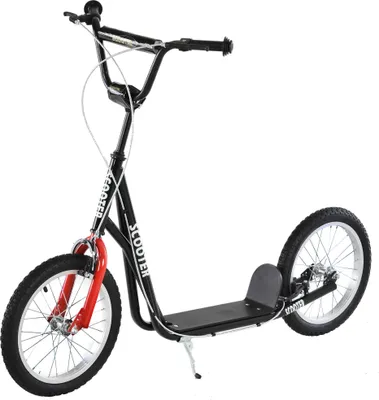 Immagine prodotto di Monopattino per bambini HOMCOM 371-021BK, con freno a mano, nero, 139 x 58 x 90-96 cm - A