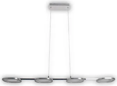 Produktbild von Näve Leuchten LED Pendelleuchte "Beam" LED Pendelleuchte "BEAM" Pendelleuchte - LED Pendelleuchte "BEAM", Hängelampe im Modern Style, ausMetall und Kunststoff in stahl-blank, 150 cm hoch, Maße 100 x 16 cm, Inkl. LED