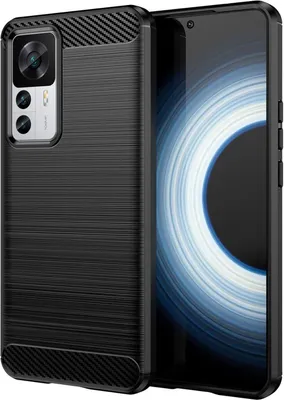 Produktbild von Carbon Case Hülle kompatibel mit Xiaomi 12T flexible Silikon Carbon Hülle schwarz