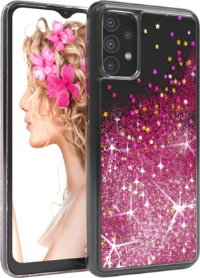 Produktbild von EAZY CASE - Glitzer Hülle kompatibel mit Samsung Galaxy A32 5G Glitzer Schutzhülle, Soft Case, Backcover Transparent mit Motiv