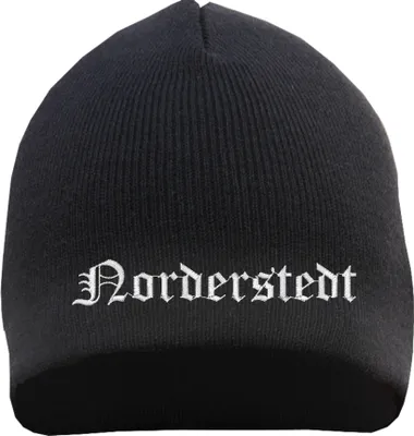 Produktbild von Norderstedt Beanie Mütze - Altdeutsch - Bestickt - Strickmütze Wintermütze Einheitsgröße Schwarz