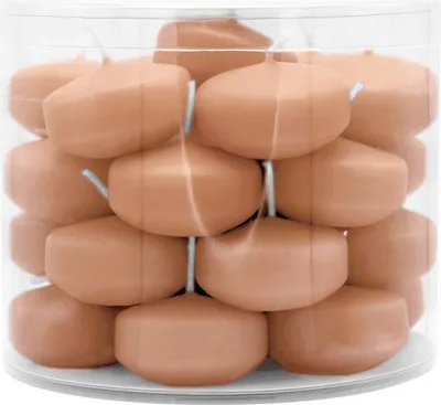 Produktbild von Schwimmkerzen klein, Peach, 50/30 mm, WENZEL, Brenndauer ca. 4h, Box mit 28 Stück