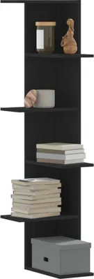 Obrázek produktu pro Maison Exclusive - Nástěnná rohová police černá 36,5x36,5x140 cm dřevěný materiál