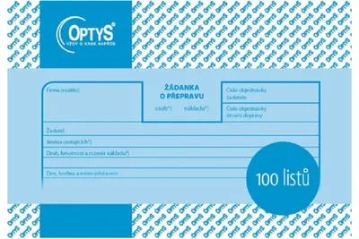 Produktbild von Tiskopis Žádanka o přepravu osob Optys, A6, 100 listů