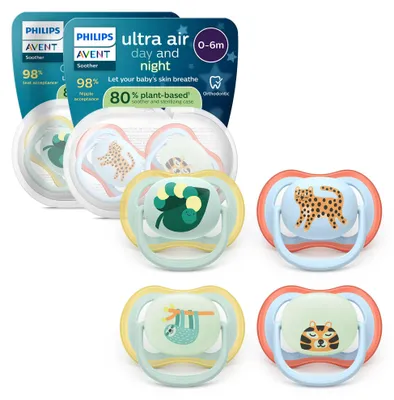Produktbild von Philips Avent ultra air Schnuller, kiefergerecht, für Babys 0-6 Monate, leuchtet im Dunkeln