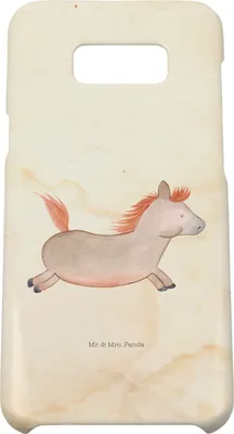 Produktbild von Mr. & Mrs. Panda Samsung Galaxy S8 plus Handyhülle  Pferd Springen - Vintage - Geschenk, Handycover, Handy, Pony, Reiten, Pferdestall, Hülle, Cover, Stall, Bauernhof