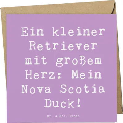 Produktbild von Mr. & Mrs. Panda Grußkarte Spruch Nova Scotia Duck Herz - Lavendeltraum - Geschenk, Hundeliebhaber, Hunderassen Beschreibung, aktiver Hund, Glückwunschkarte, faltkarte