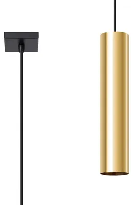 Produktbild von Hängelampe Metall rund D: 8 cm H: max. 100 cm in Gold GU10 Modern Hängeleuchte