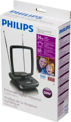 Produktbild von Philips Digital-TV-Antenne SDV5120/12, Schwarz, 36 dBi, FM, UHF, VHF, 18 m, 150 x 248 x 46 mm, 220VAC / 12VDC