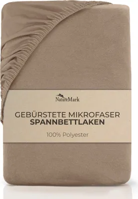 Produktbild von Spannbettlaken gebürstete Mikrofaser in vielen Größen und Farben, 140x200cm Sand