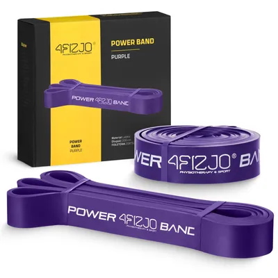 Produktbild von 4FIZJO Latex Fitnessband, 208x3,2x0,45 cm, Widerstand 17-26 kg, Violett