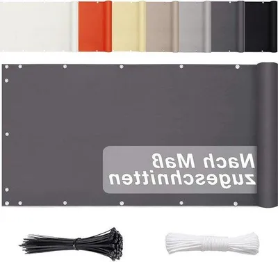 Produktbild von Famanu Balkonschirm 90 cm x 300 cm - wasserabweisend und Sichtschutz in Anthrazit
