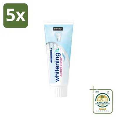 Produktbild von 5 x Sence Whitening Zahncreme mit Fluorid - 75 ml - Vorratspackung - 5 Stücke