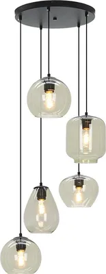Produktbild von Olucia - CAIA - Pendelleuchte - Grün/Schwarz - 5 Lampen