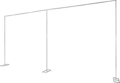 Obrázek produktu pro Svatební pozadí - kovový rám 3 x 6 m - pro těžké zatížení - železo - pro závěs/pozadí - montážní sada - bílá