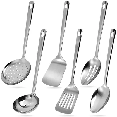 Produktbild von Ein 6-teiliges Set von Küchenhelfern aus Edelstahl