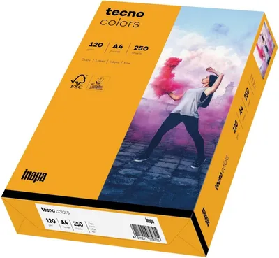 Produktbild von Multifunktionspapier tecno colors A4 120 g/qm VE=250 Blatt mittelorange