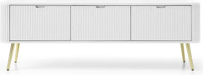 Produktbild von Masseno TV-Schrank ZENZERO 168 cm Fernsehschrank mit 3 Türen TV-Lowboard für Wohnzimmer Modern 168x39x57 cm Weiß / Weiß
