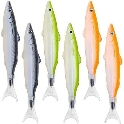 Productafbeelding van 6 Stuks Vissenvormige Gelpen Set met Zwarte Inkt 0,5 mm