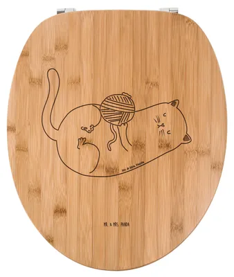Produktbild von Mr. & Mrs. Panda Holz Klodeckel Katze Wolle - Transparent - Geschenk, WC Deckel, Cat, Brille, WC-Brille, Spielen, Cats, Toilettendeckel, Sitz, Katzen, Putzig