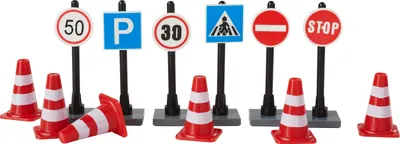 Produktbild von Wichtel-Set "Pylonen & Verkehrsschilder", 12-tlg.
