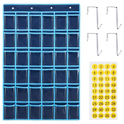 Handy-Aufbewahrungstasche, 36 Fächer, marineblau, mit Haken