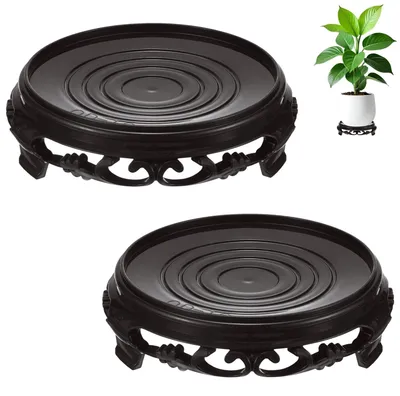 Immagine prodotto di Set di 2 supporti per piante da interno, 15,5 cm, color marrone scuro, stile vintage